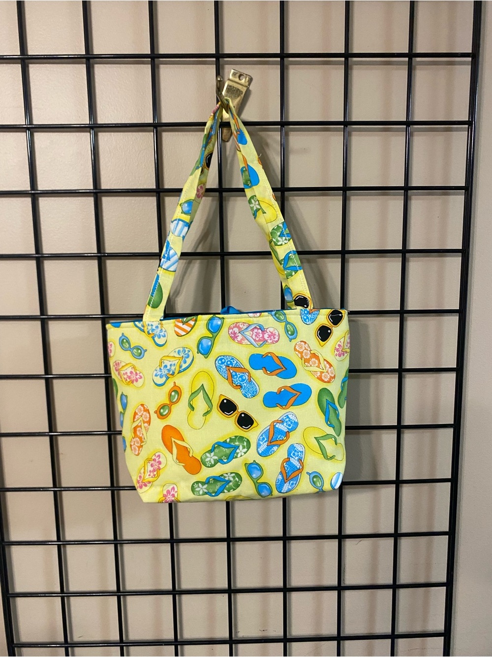 Yellow Flip-Flop Print Summer Tote Bag